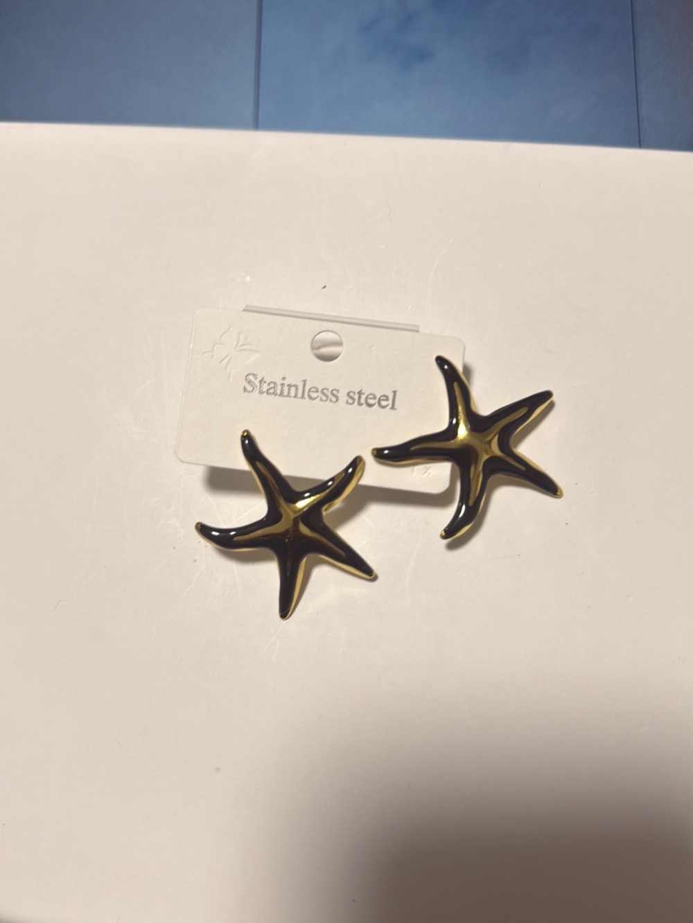 Stainless Steel Gold Starfish Accent Set - Gold